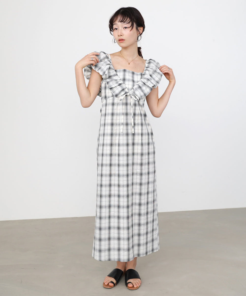 2WAYバルーンチェックワンピース