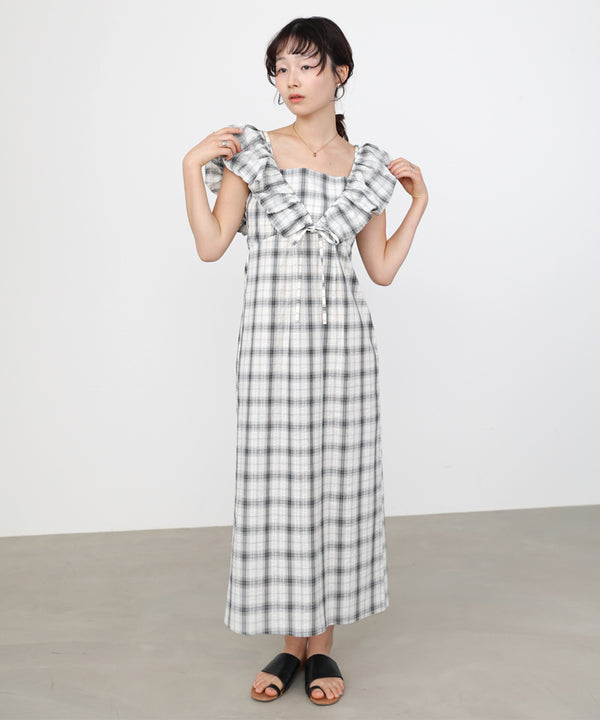 2WAYバルーンチェックワンピース