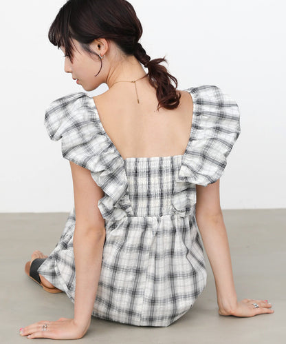 2WAYバルーンチェックワンピース