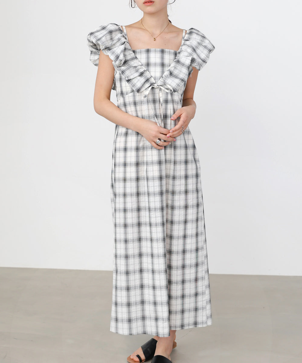 2WAYバルーンチェックワンピース