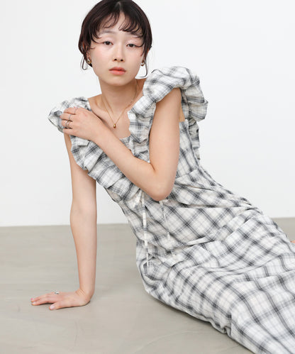 2WAYバルーンチェックワンピース