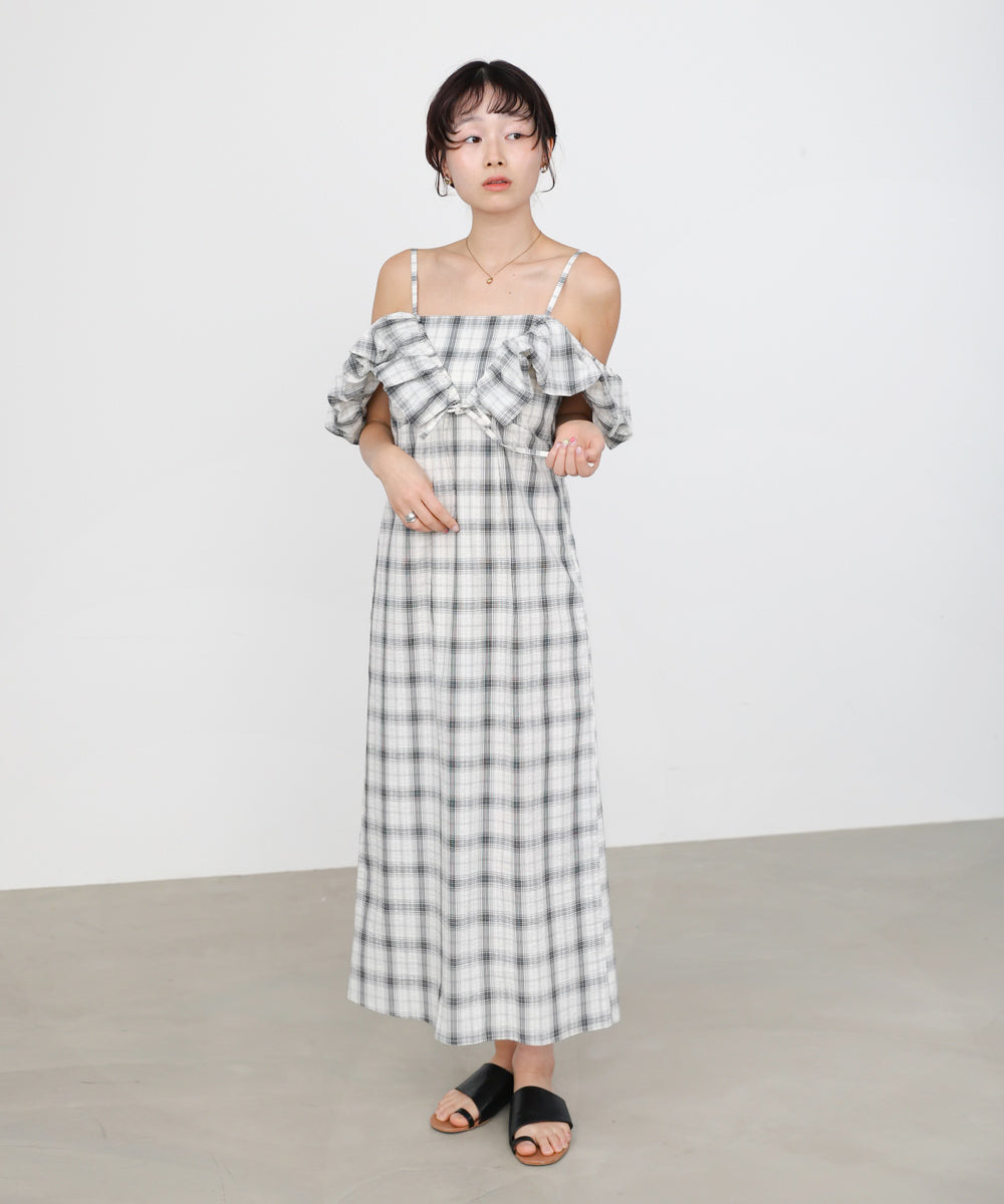 2WAYバルーンチェックワンピース