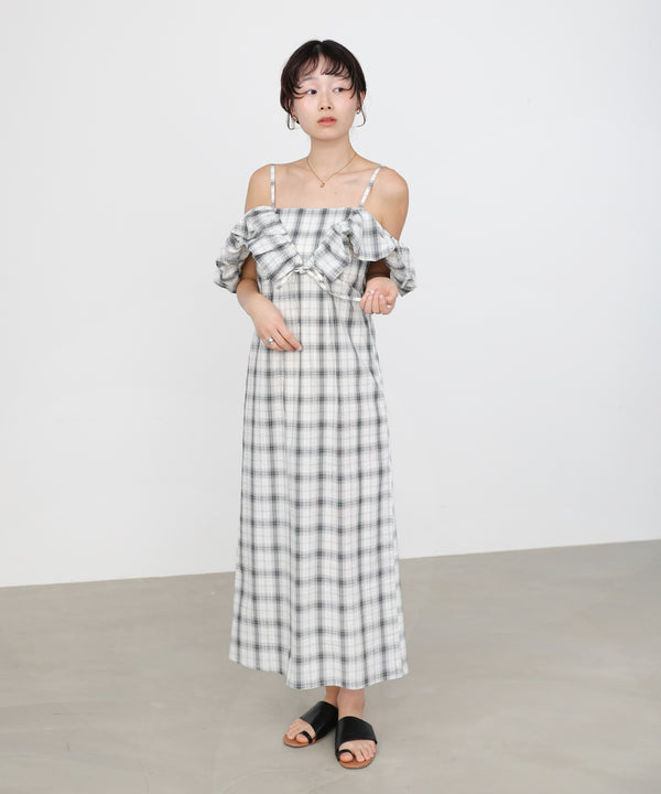 2WAYバルーンチェックワンピース