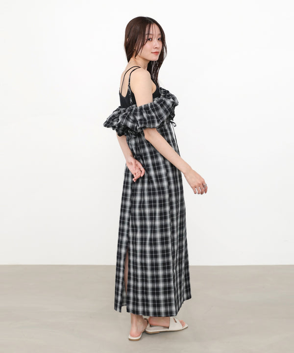 2WAYバルーンチェックワンピース