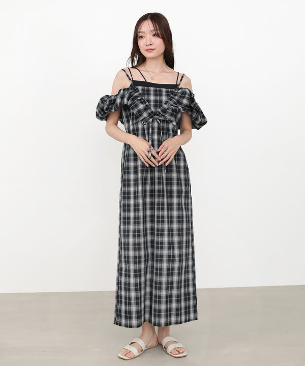 2WAYバルーンチェックワンピース