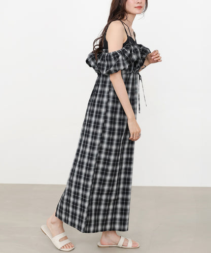 2WAYバルーンチェックワンピース