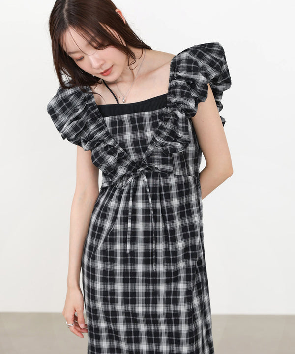 2WAYバルーンチェックワンピース
