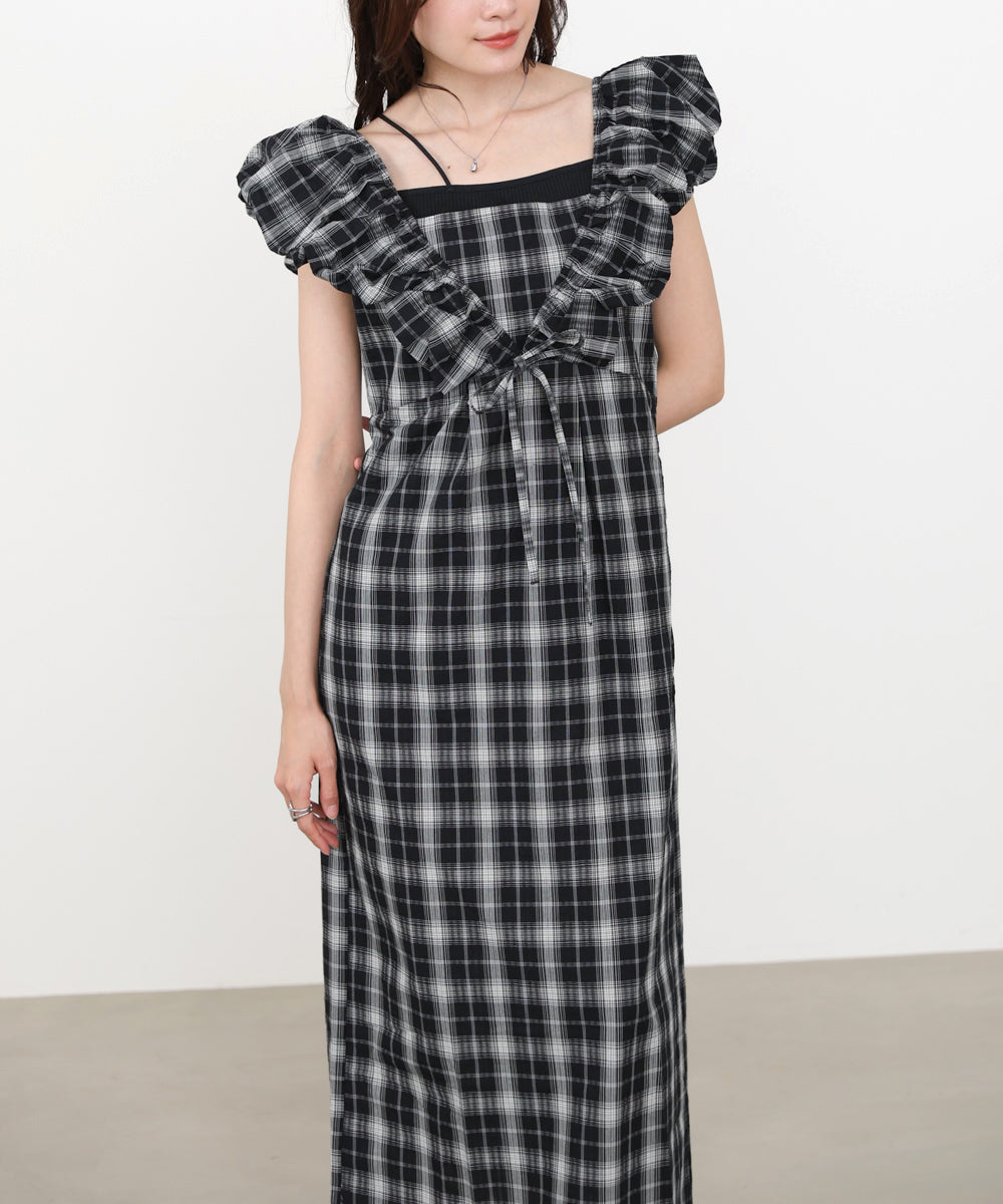 2WAYバルーンチェックワンピース
