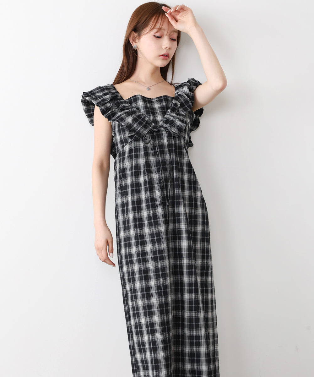 2WAYバルーンチェックワンピース