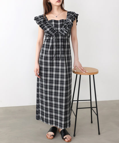 2WAYバルーンチェックワンピース