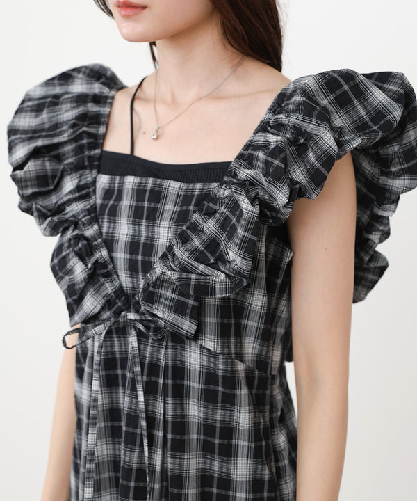 2WAYバルーンチェックワンピース