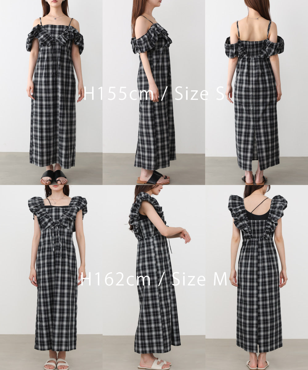 2WAYバルーンチェックワンピース