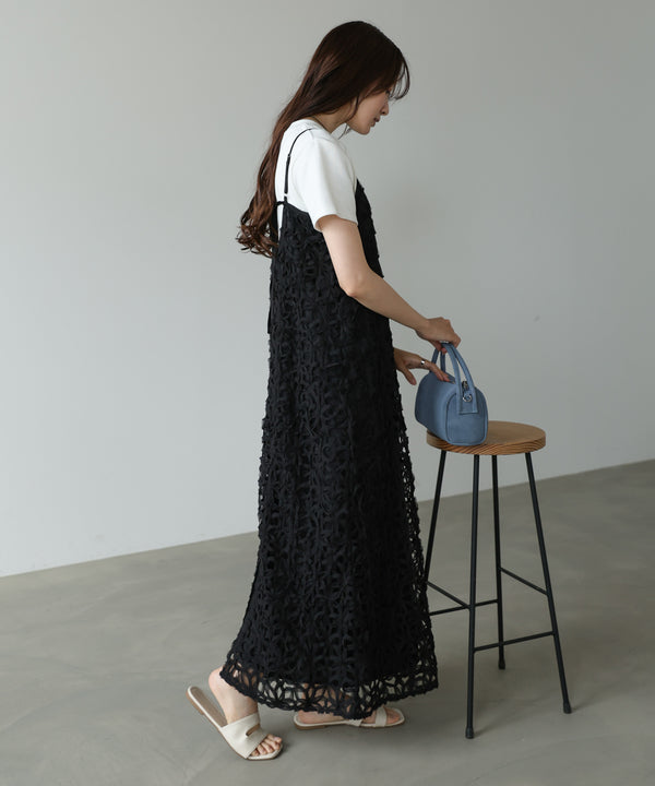 【サイズ展開あり】フラワーレースキャミワンピース