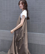 裾バルーンバックギャザーキャミワンピース