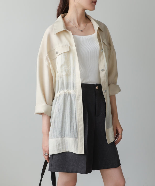 マットシアー異素材サファリブルゾン【Select by Bou Jeloud】
