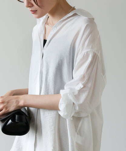 ロールアップスリーブブラウス