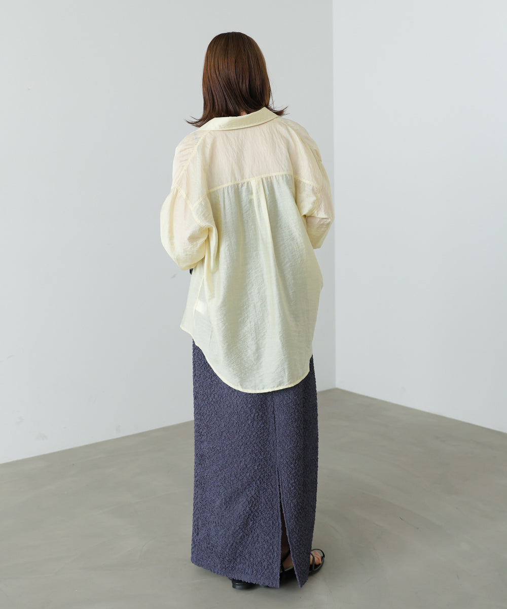 ロールアップスリーブブラウス