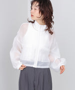 スタンド襟シアーブルゾン