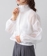 スタンド襟シアーブルゾン