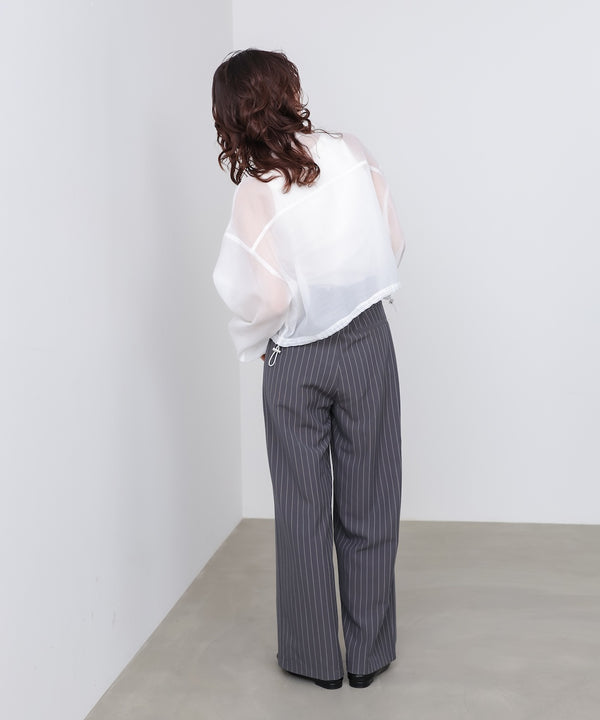 スタンド襟シアーブルゾン