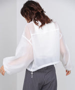 スタンド襟シアーブルゾン