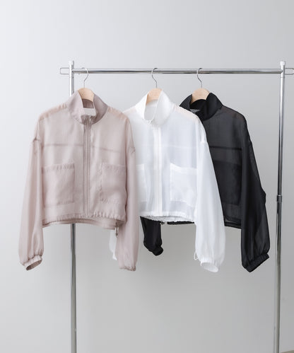 スタンド襟シアーブルゾン