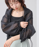 スタンド襟シアーブルゾン