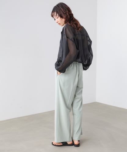 スタンド襟シアーブルゾン