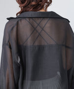 スタンド襟シアーブルゾン