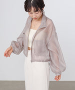 スタンド襟シアーブルゾン