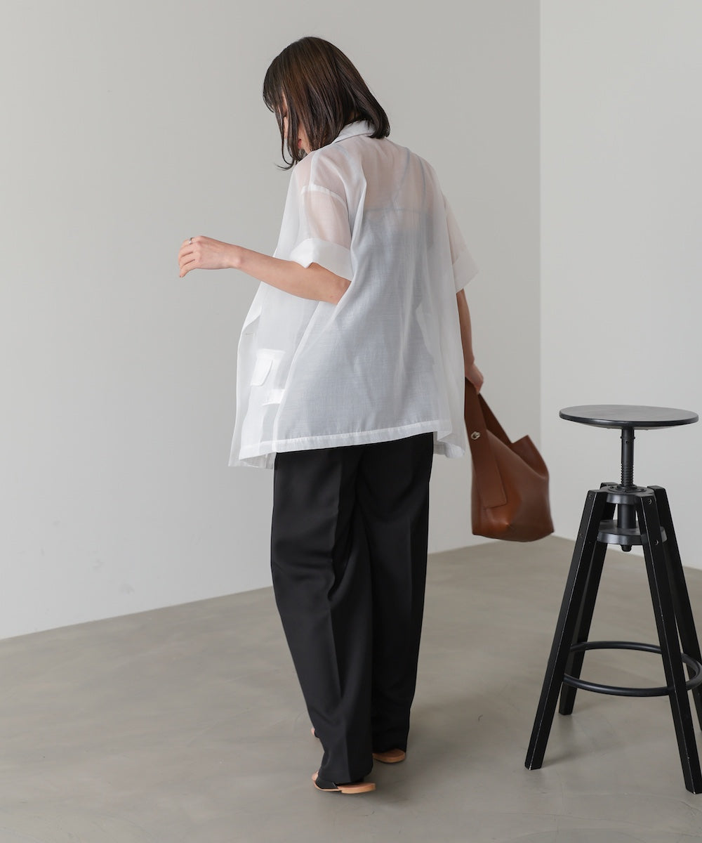 シアー半袖テーラードジャケット