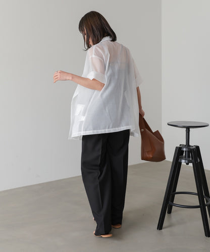 シアー半袖テーラードジャケット