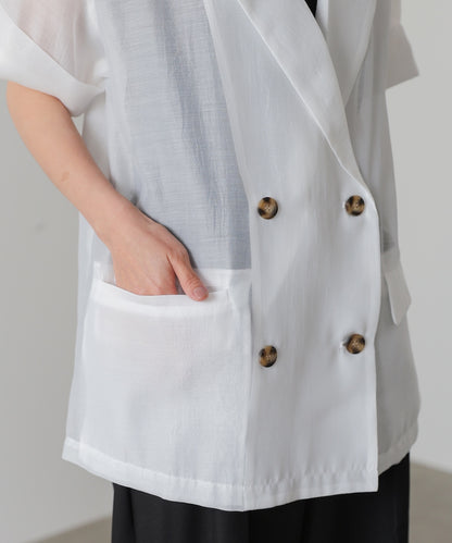 シアー半袖テーラードジャケット