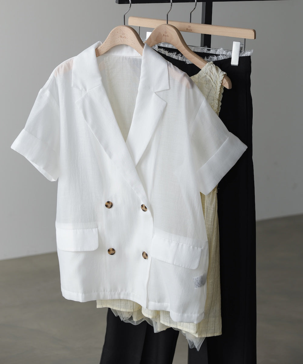 シアー半袖テーラードジャケット