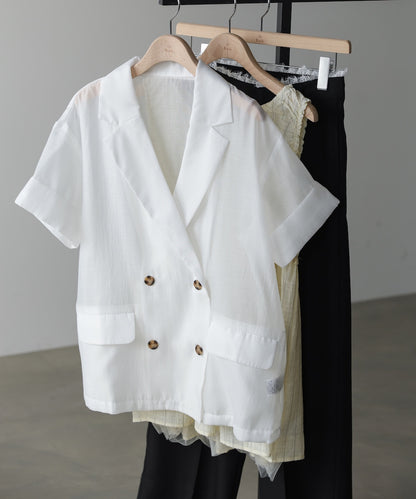 シアー半袖テーラードジャケット