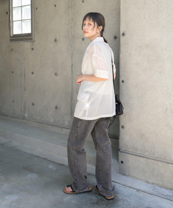 シアー半袖テーラードジャケット