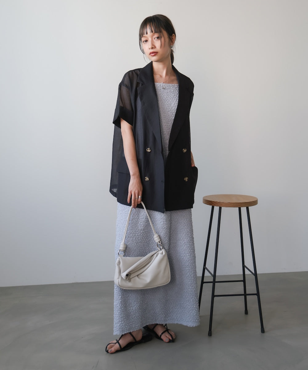 シアー半袖テーラードジャケット