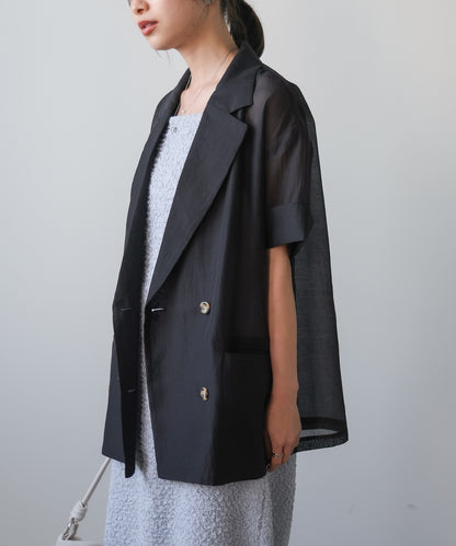 シアー半袖テーラードジャケット