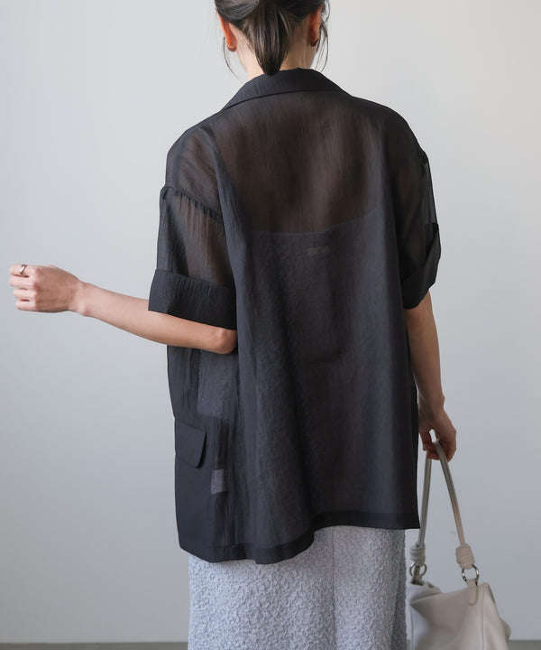 シアー半袖テーラードジャケット