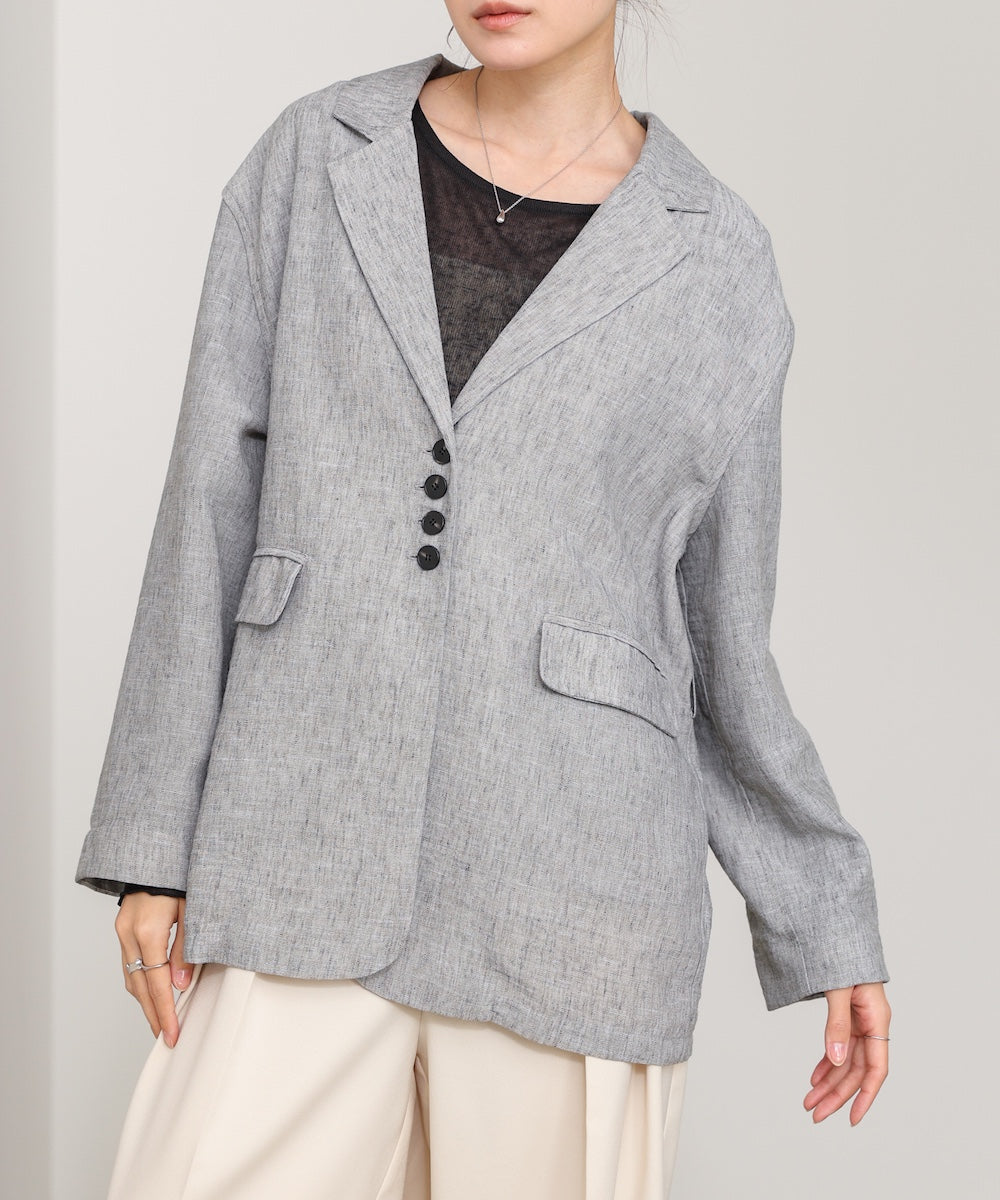 リネンライクジャケット（ベルト付き）