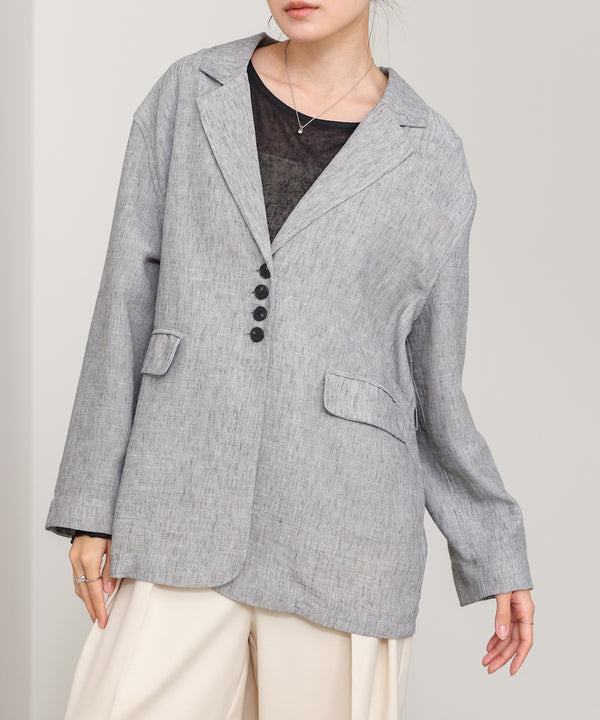 リネンライクジャケット（ベルト付き）