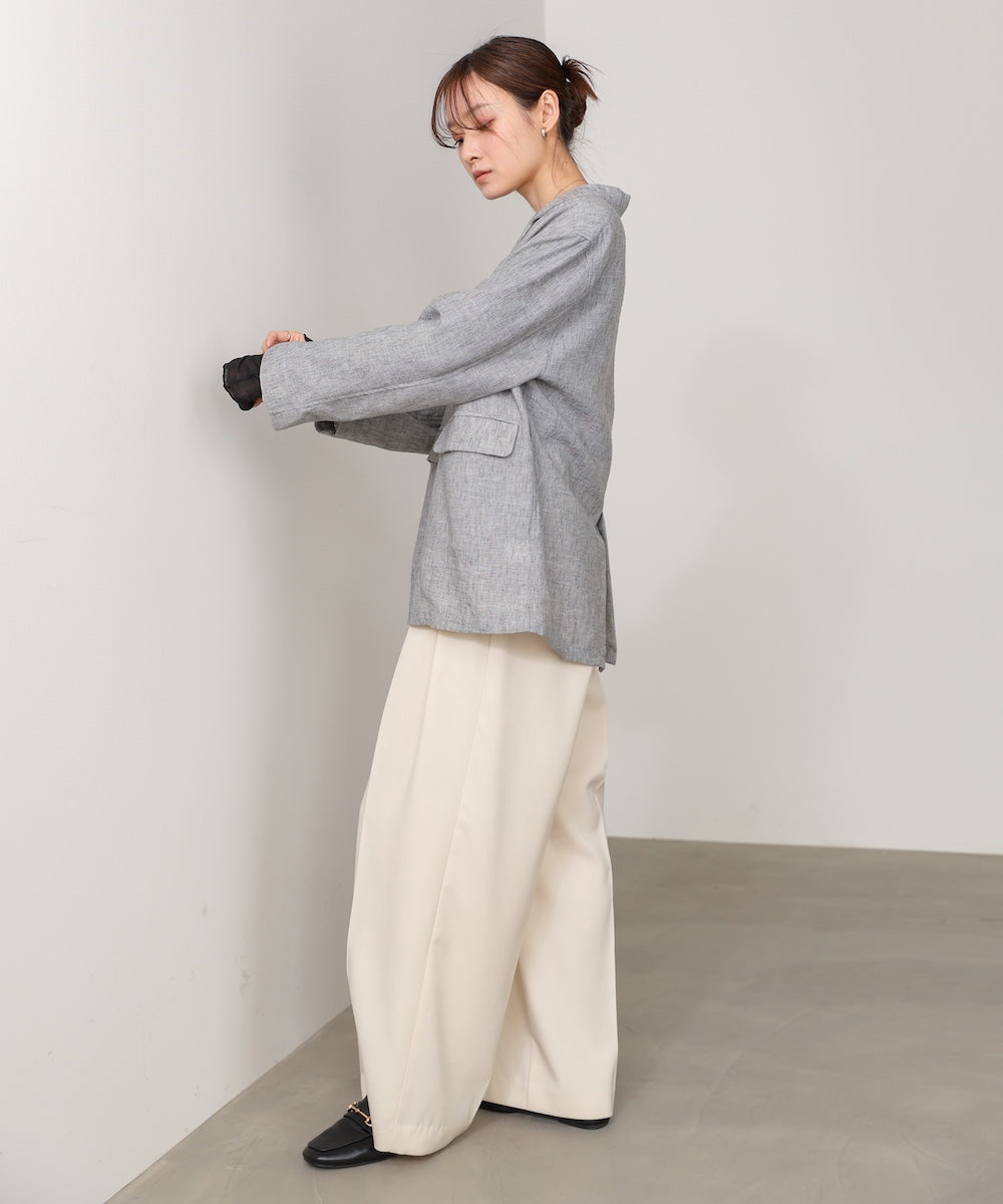 リネンライクジャケット（ベルト付き）