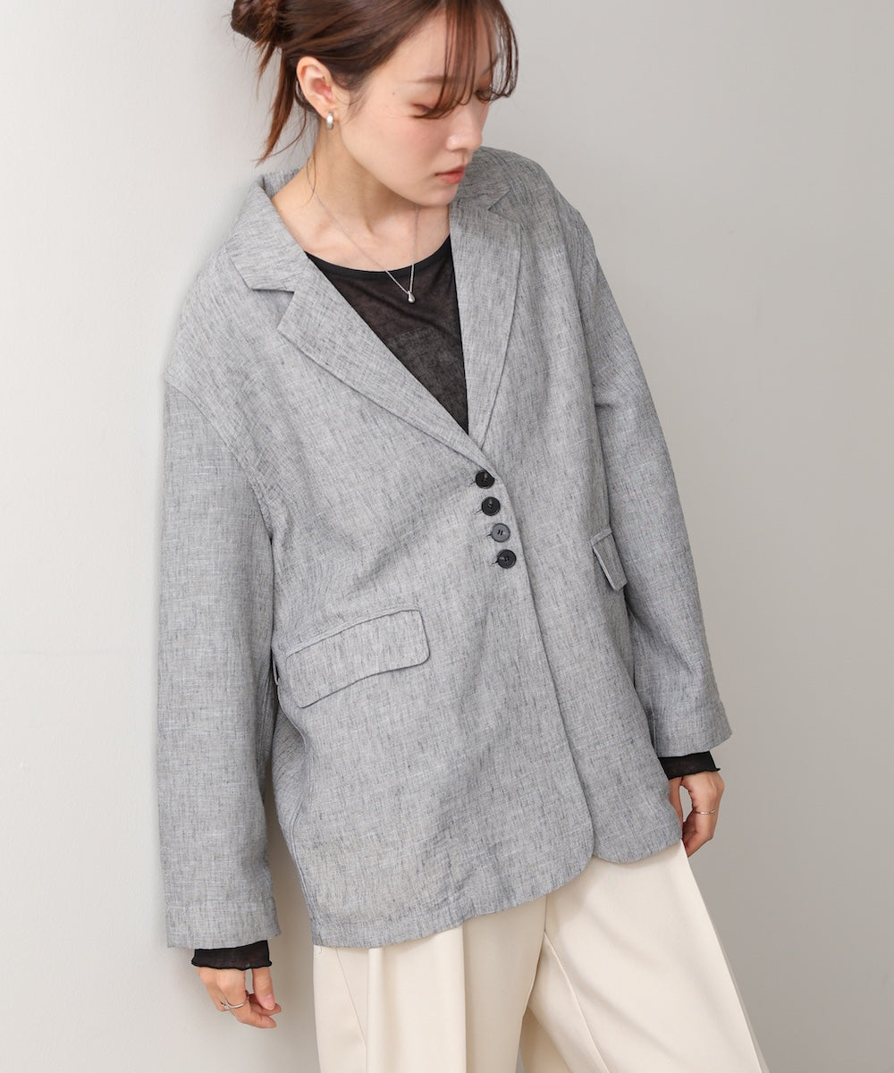 リネンライクジャケット（ベルト付き）
