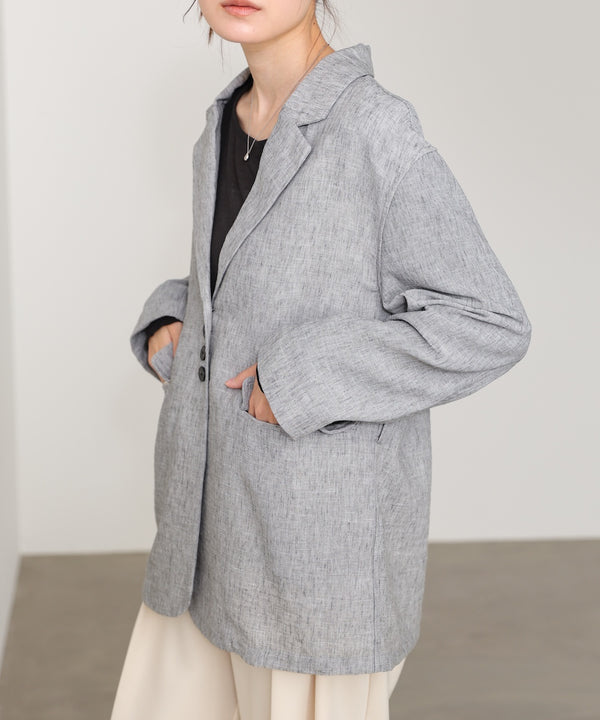 リネンライクジャケット（ベルト付き）
