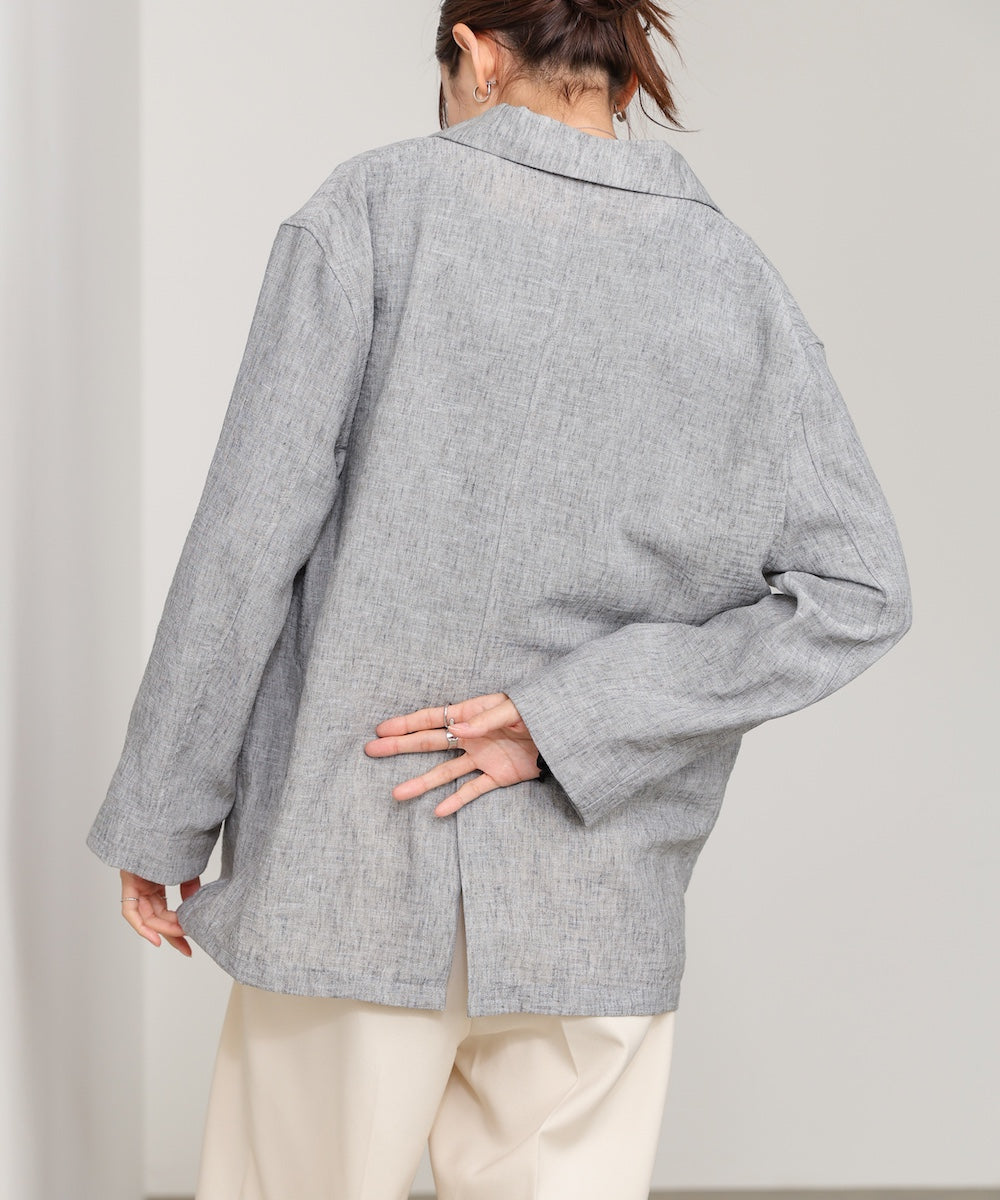 リネンライクジャケット（ベルト付き）