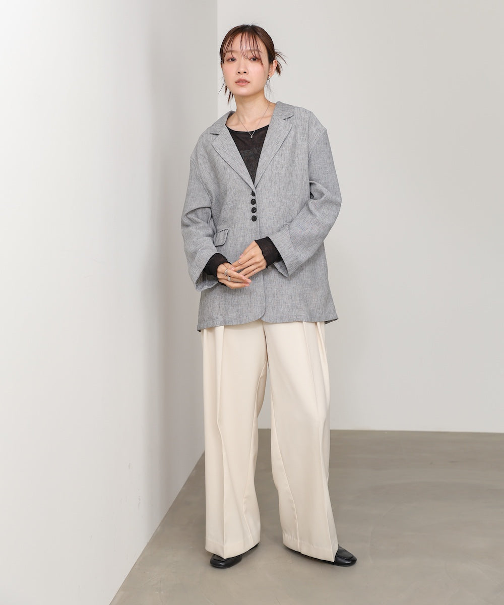 リネンライクジャケット（ベルト付き）