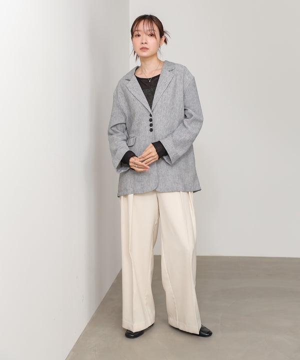 リネンライクジャケット（ベルト付き）