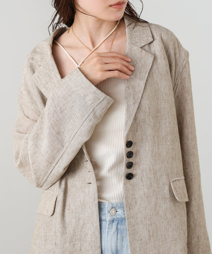 リネンライクジャケット（ベルト付き）