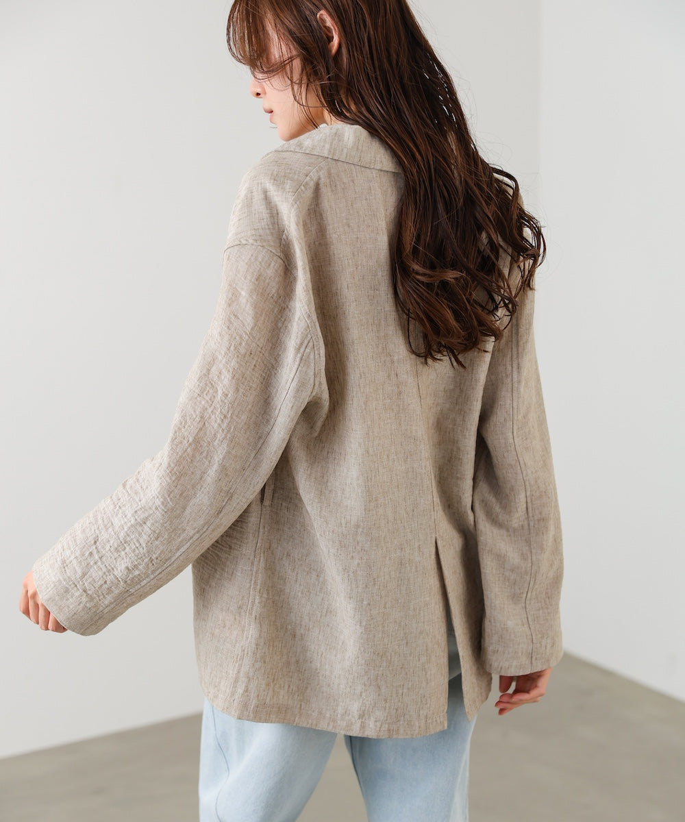 リネンライクジャケット（ベルト付き）