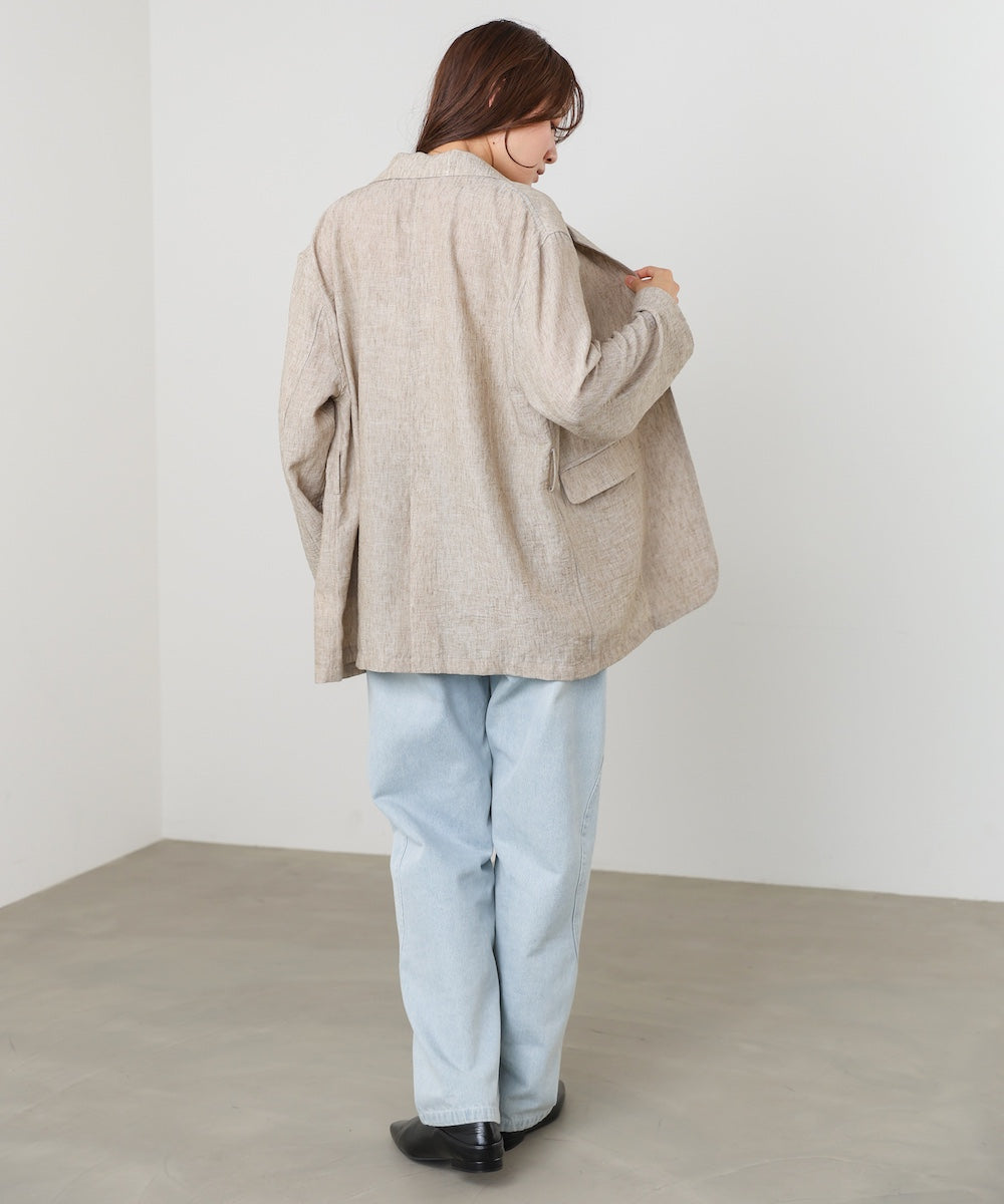 リネンライクジャケット（ベルト付き）